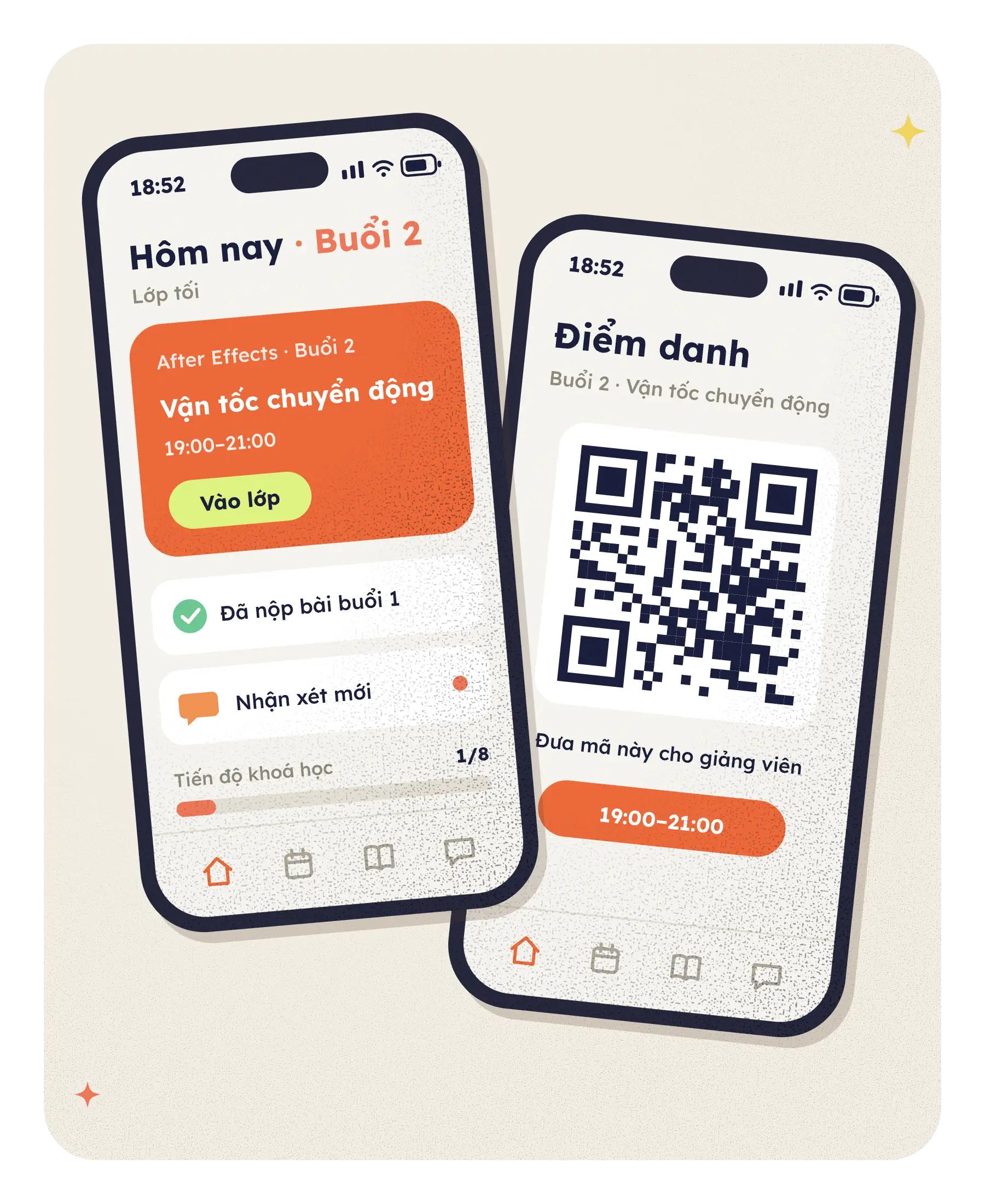 App học viên ColorME: hôm nay buổi 2 Vận tốc chuyển động và màn hình điểm danh bằng mã QR