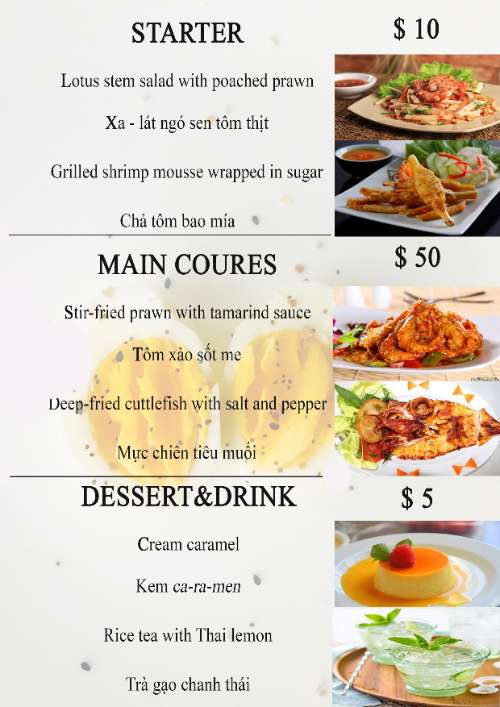VERASA MENU