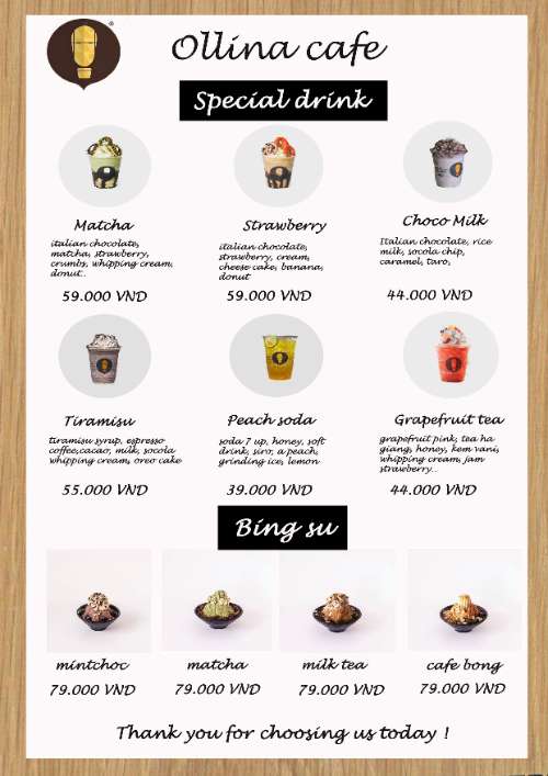 thiết kế menu