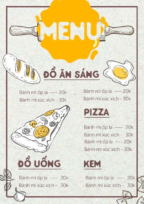 Layout for Menu