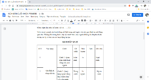Kịch bản cuối khóa