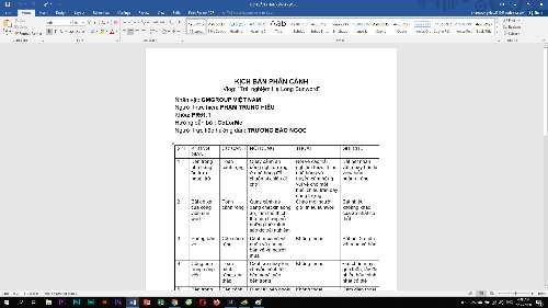 nộp bài kịch bản