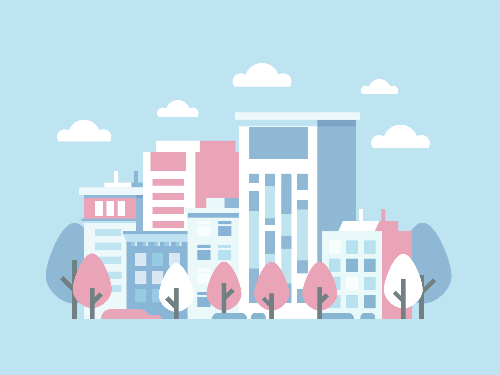 Pastel cityscape
