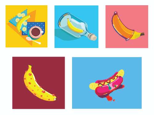 Banana's ideas, using pentool, opacity...