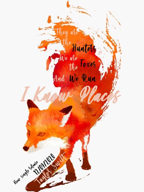 Poster 'I know places' song by Taylor Swift