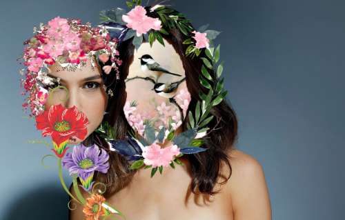 Woman and Flowers