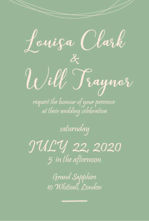 Minimalist wedding invitation