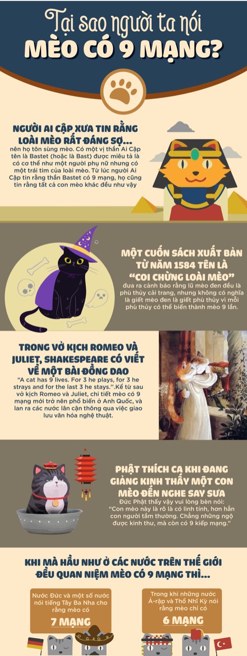 tại sao mèo có 9 mạng?