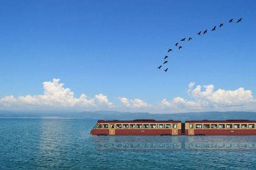 Train's on the sea