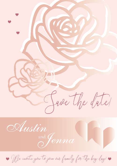 Rose-themed Wedding Card