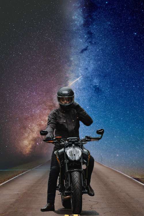 man on road