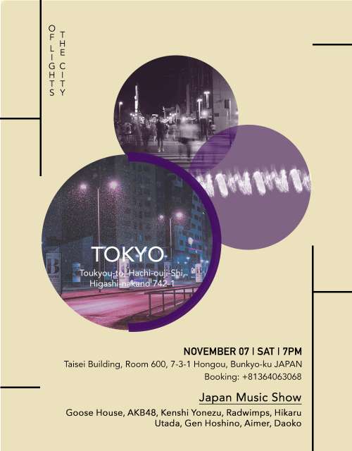 TOKYO - The city of Lights Music Show Poster