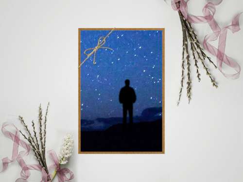 man in the star night 
