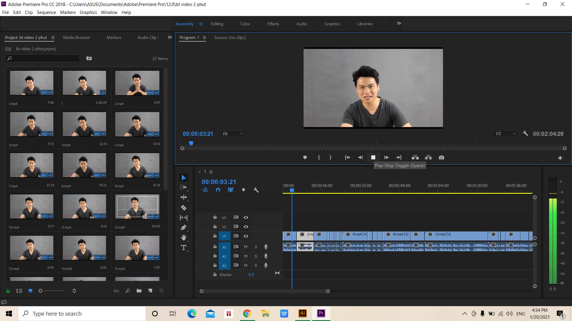 Bài tập buổi 1 - Cắt ghép Video 2 phút