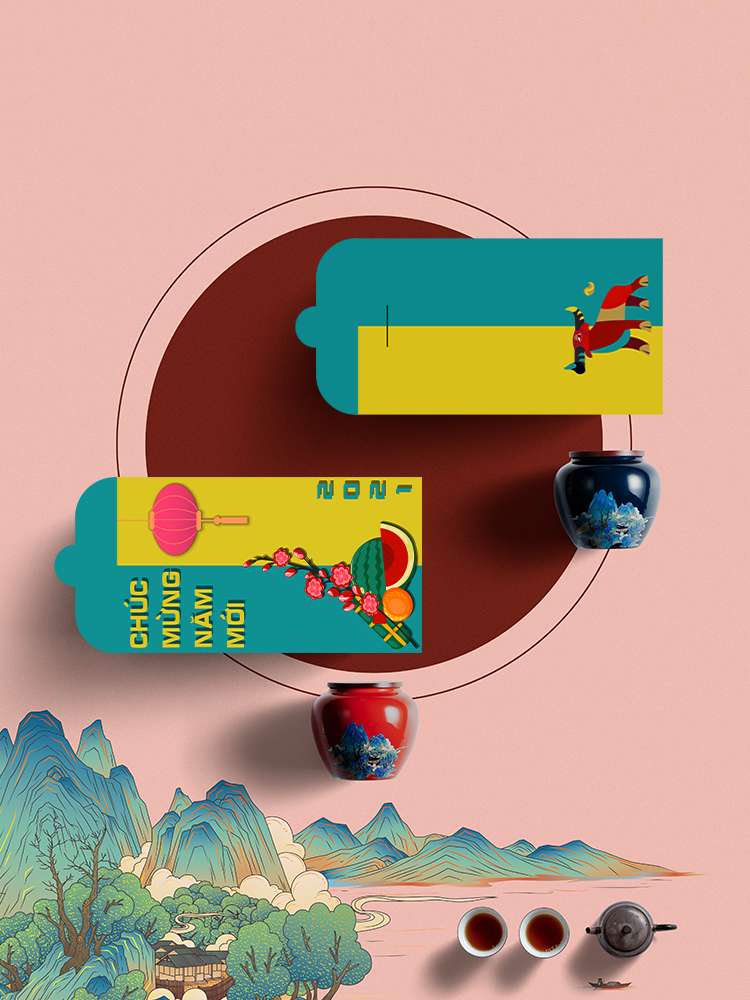 bao lì xì & postcard