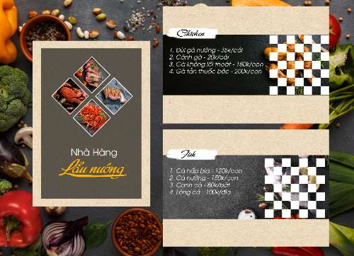 Áp dụng layout làm thực đơn quán ăn