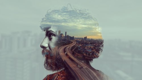 Man in city