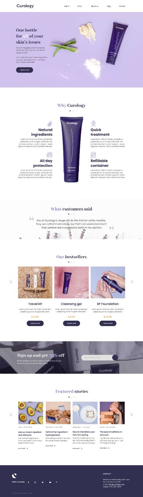 Curology Landing Page