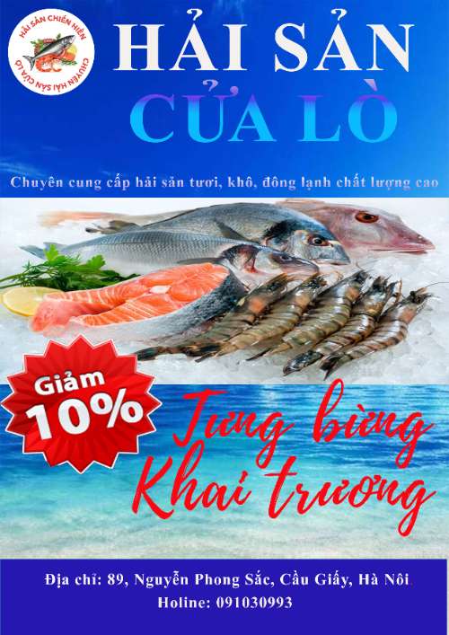 Poster cửa hàng hải sản