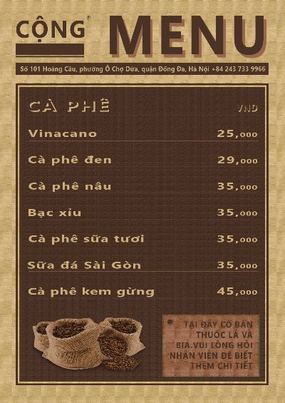 Poster cộng cà phê - Nộp bài tập về nhà buổi 10