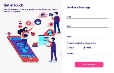 Contact us screen