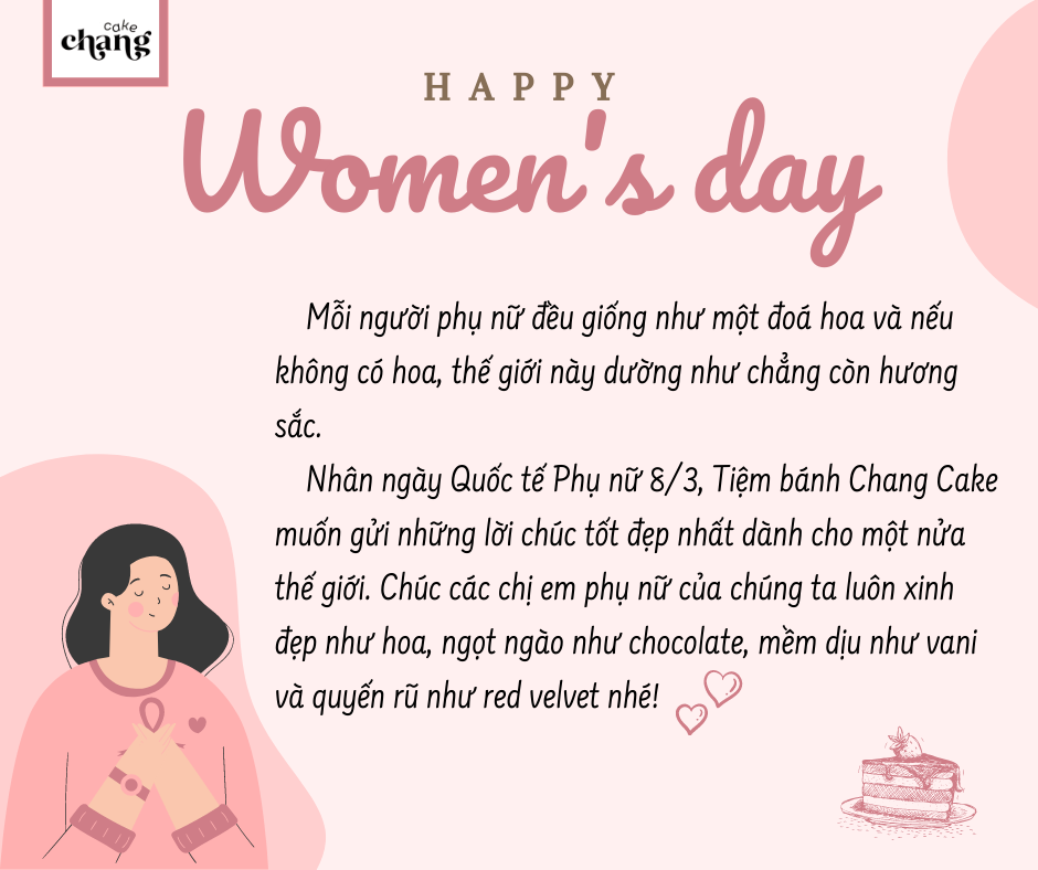 Thiệp mừng 8/3 Chang cake