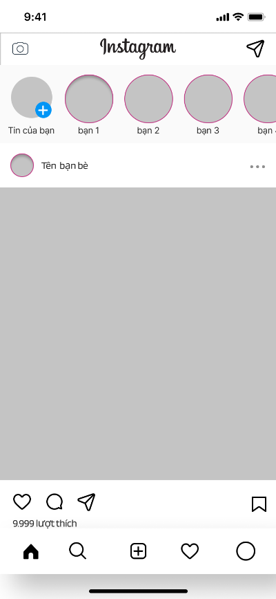 Thiết kế home page instagram