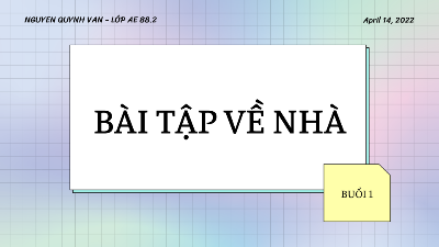BTVN Buổi 1