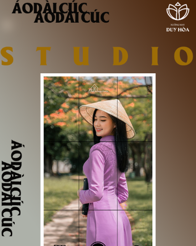 bìa về studio chụp xưởng may áo dài