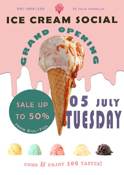 Ice cream shop grand opening