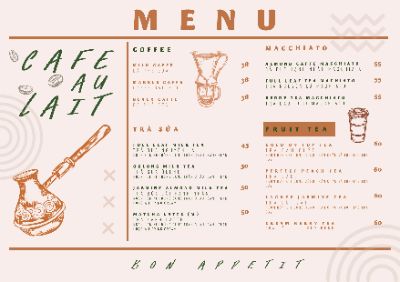 bài tập thiết kế menu