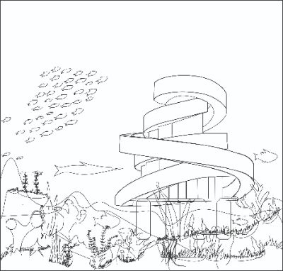 Ribbon chapel under the ocean