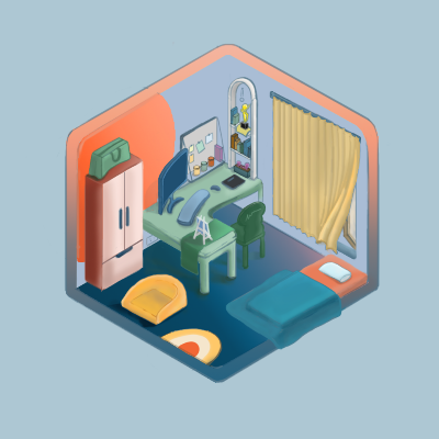 Thiết kế một căn phòng hoặc 1 góc phòng dưới dạng Isometric