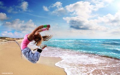 Dancing on the beach