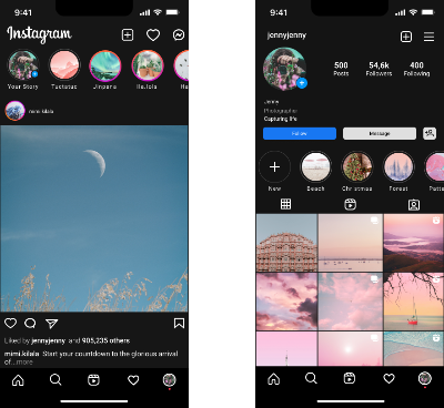 Giao diện instagram