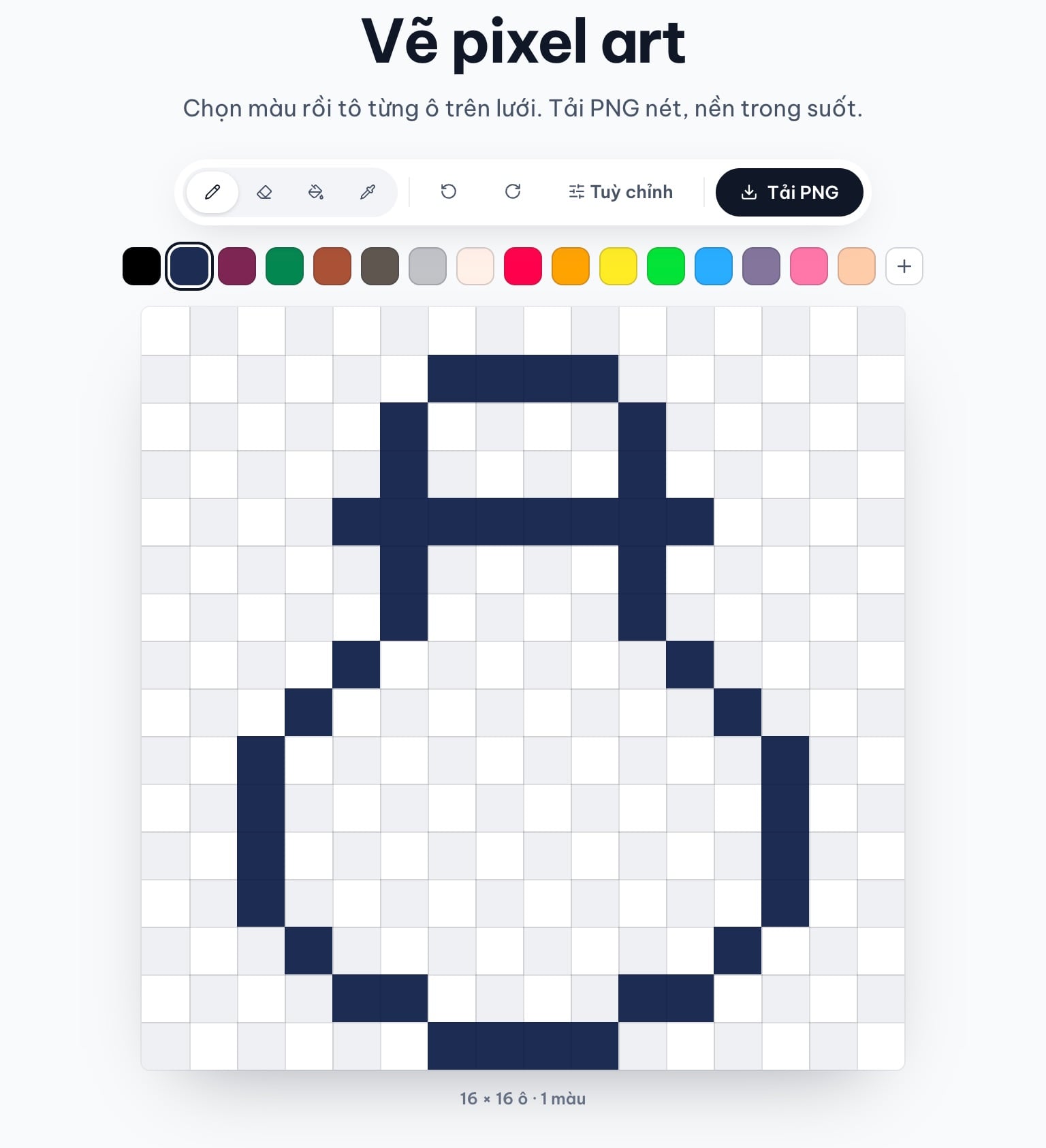 Viền lọ thuốc 16 × 16 vẽ bằng Bút trong công cụ Vẽ pixel art