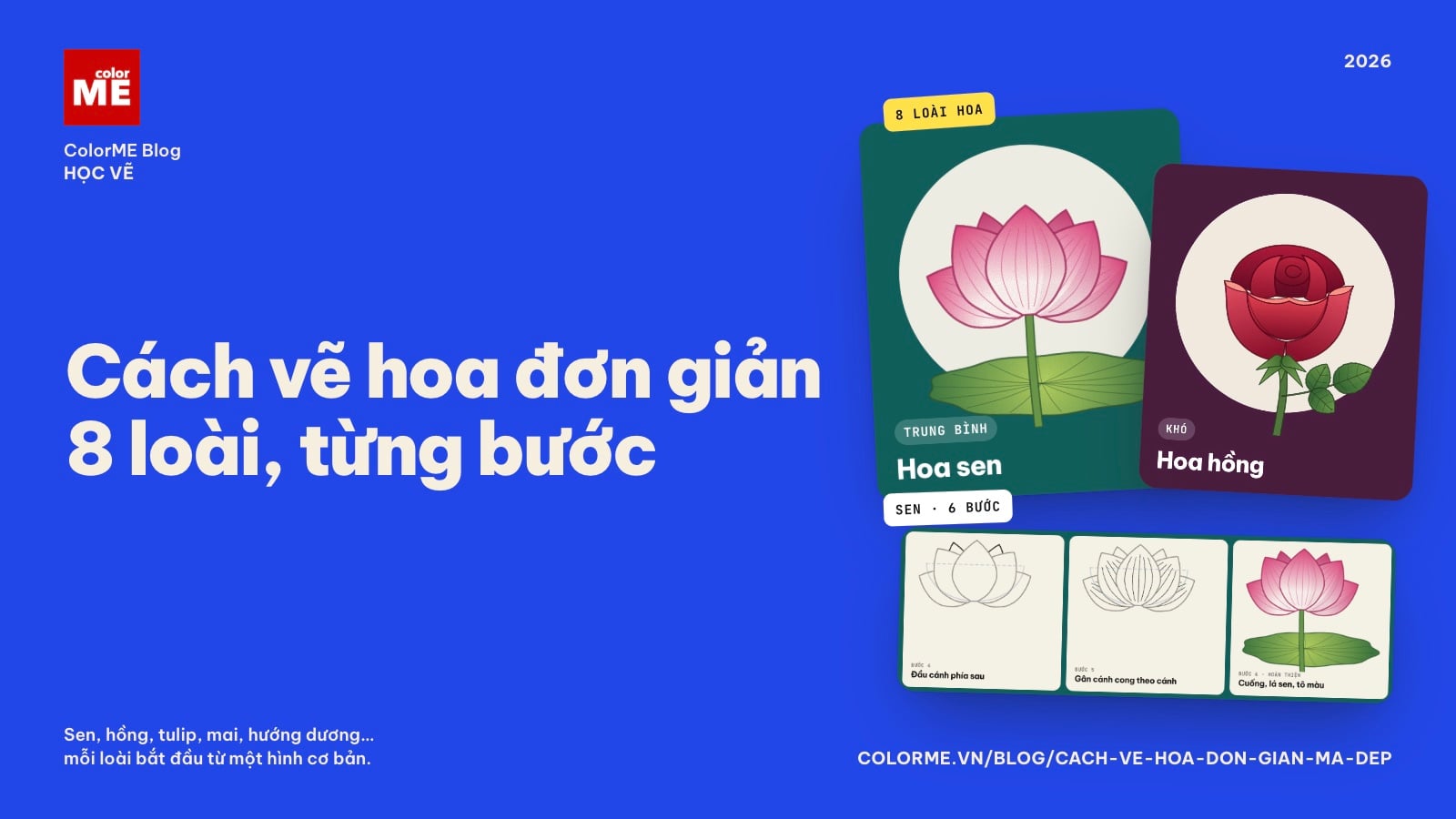 image - Cách vẽ hoa đơn giản mà đẹp: 8 loài hoa từng bước
