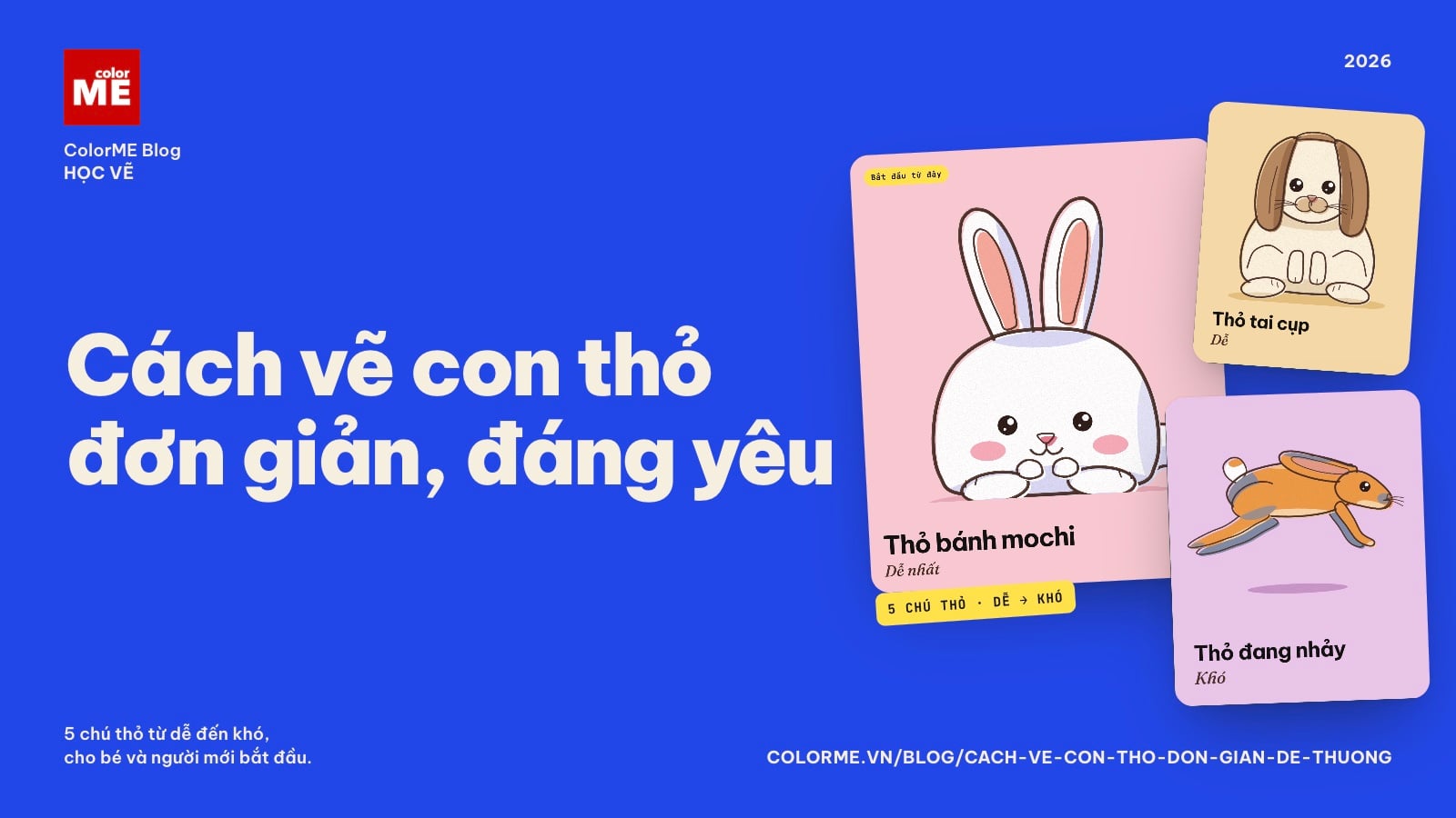 image - Cách vẽ con thỏ đơn giản, đáng yêu cho bé và người mới