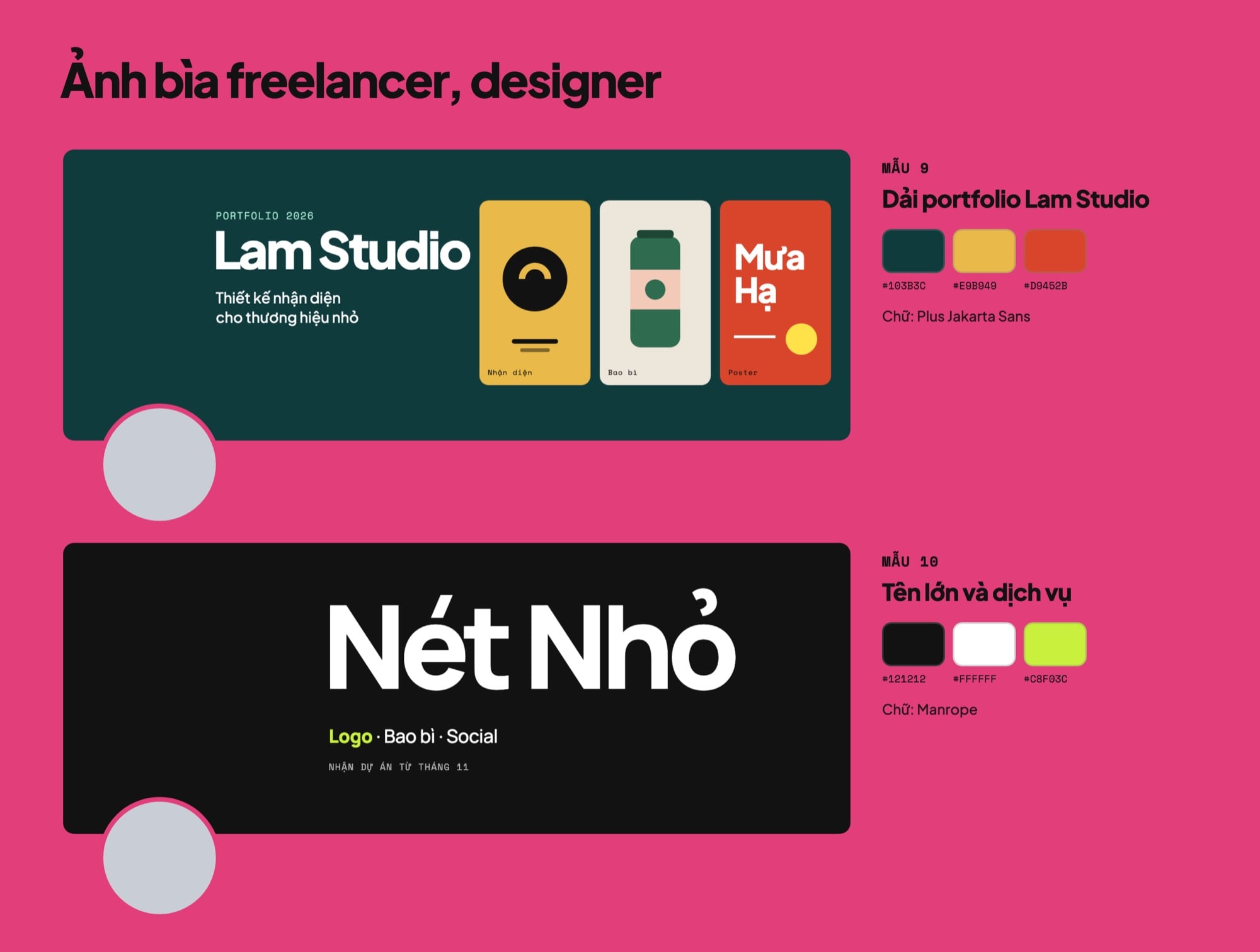 Mẫu ảnh bìa Facebook cho freelancer và designer