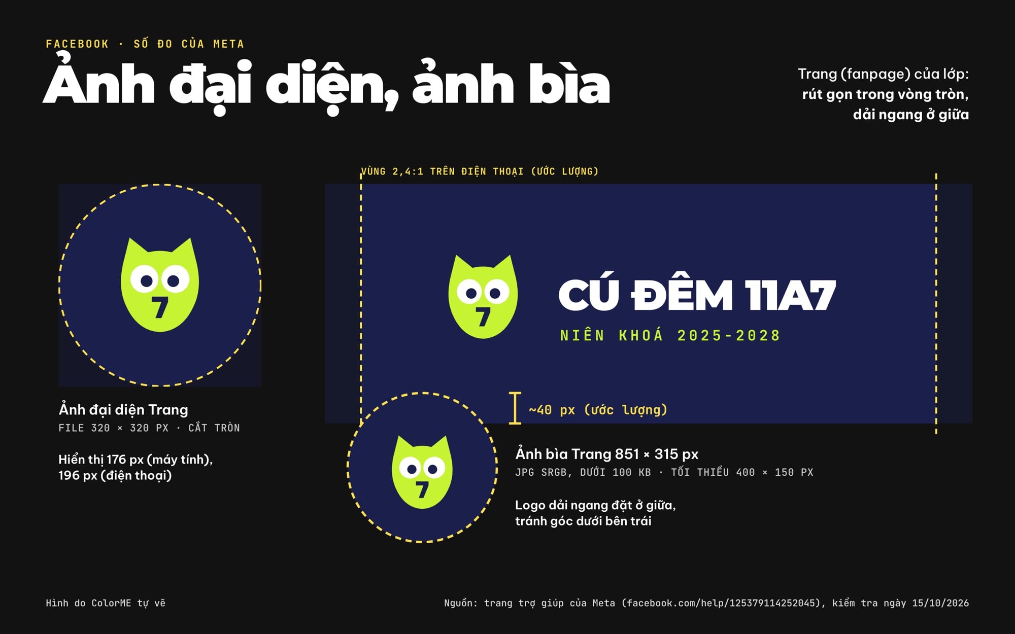 Logo lớp làm ảnh đại diện tròn và ảnh bìa Facebook