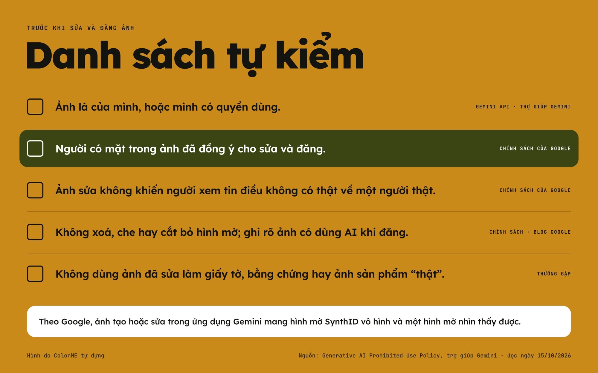 Danh sách tự kiểm trước khi sửa và đăng ảnh bằng Nano Banana