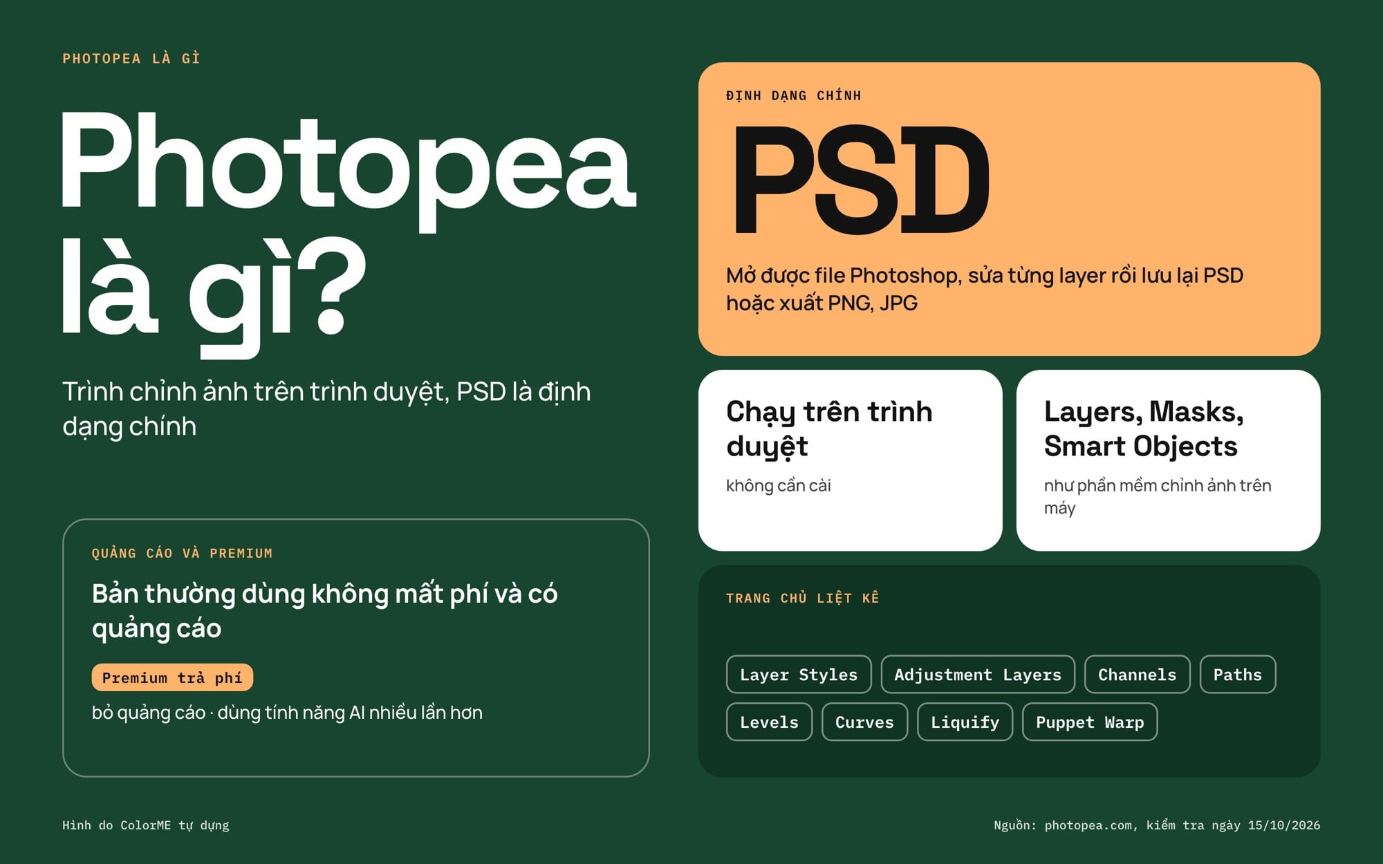Photopea là gì: trình chỉnh ảnh trên trình duyệt, mở và sửa file PSD