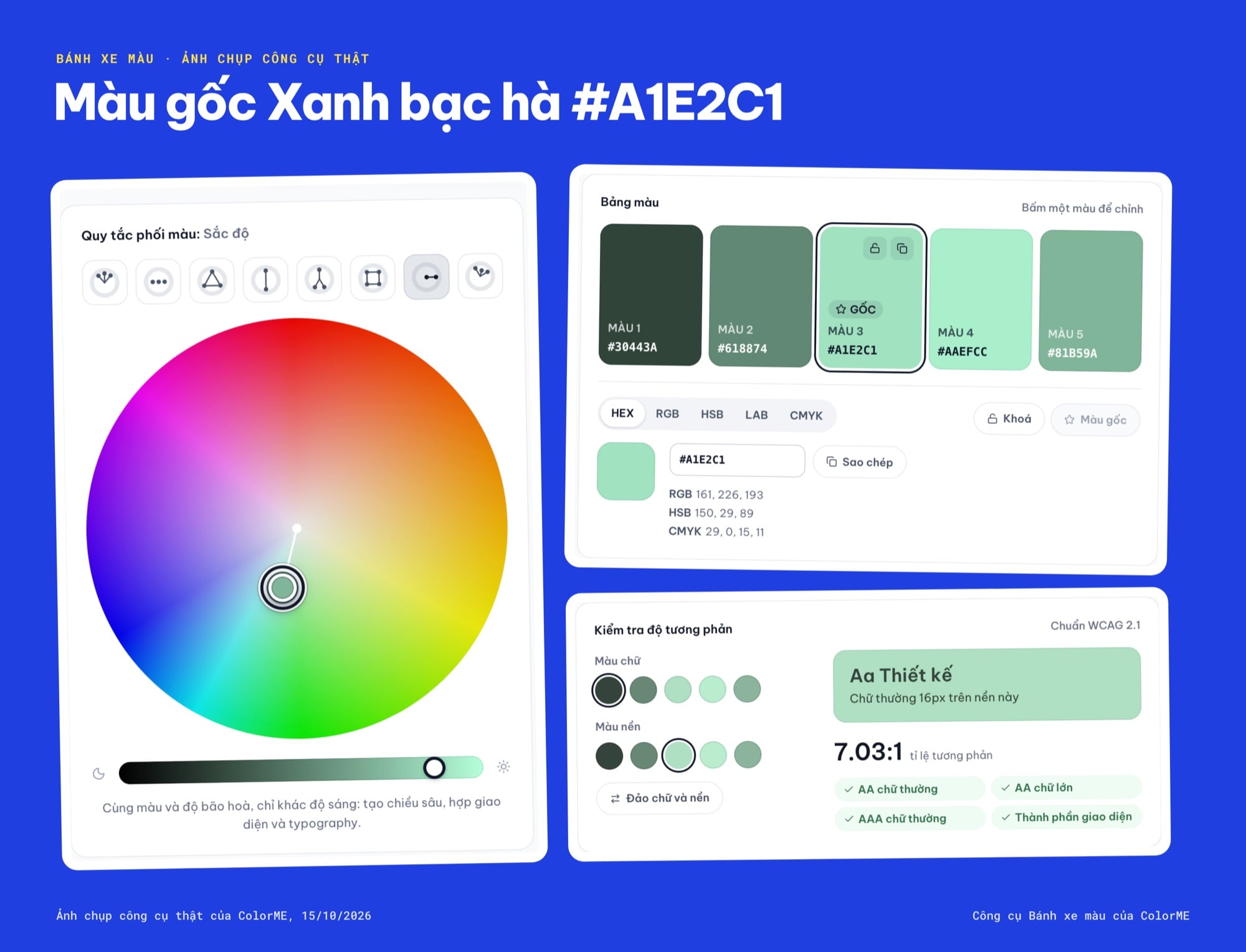 Bánh xe màu ColorME với màu gốc xanh bạc hà