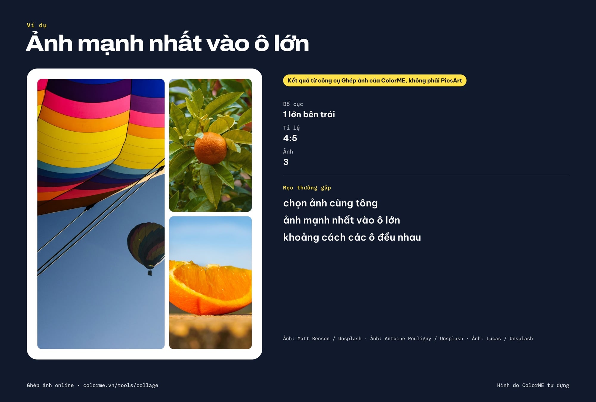 Ảnh ghép 3 tấm làm bằng công cụ Ghép ảnh của ColorME