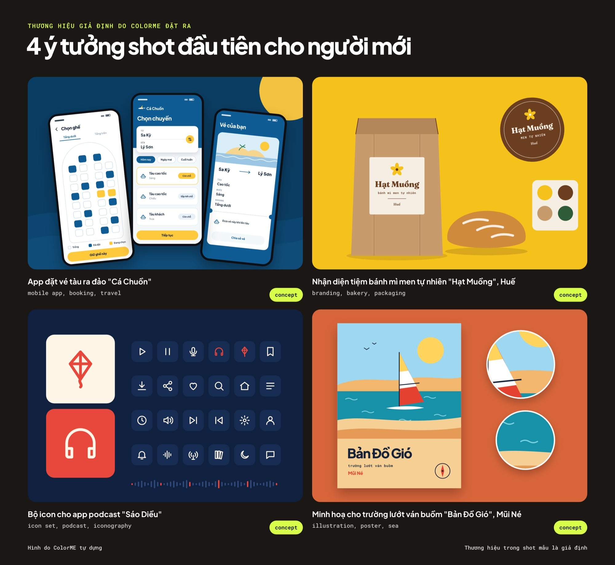 4 ý tưởng shot Dribbble đầu tiên cho người mới