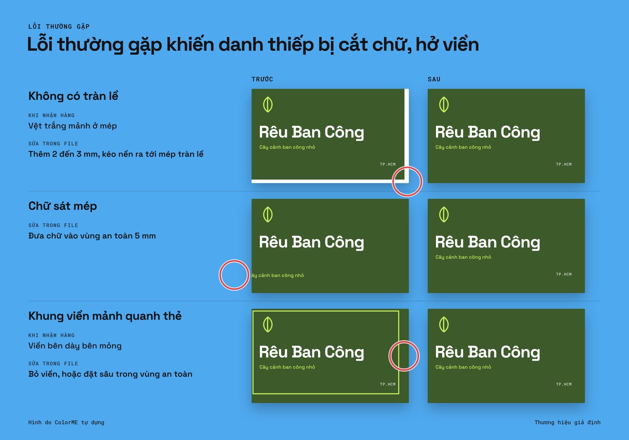 Lỗi khiến danh thiếp bị cắt chữ, hở viền và cách sửa