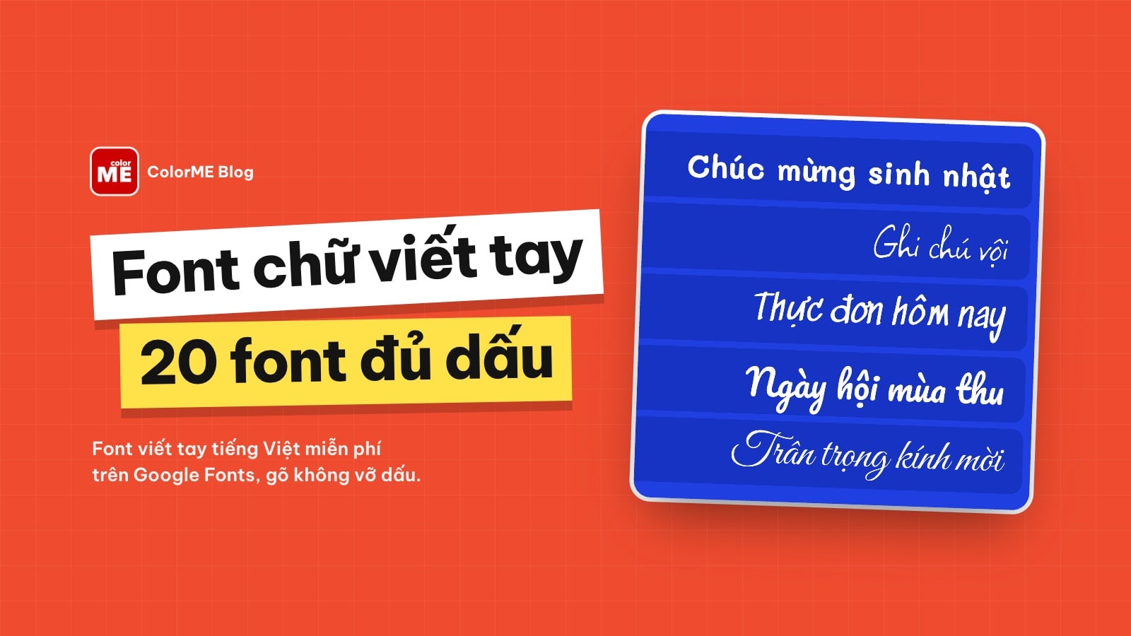 Font chữ viết tay tiếng Việt đẹp: 20 font miễn phí có đủ dấu