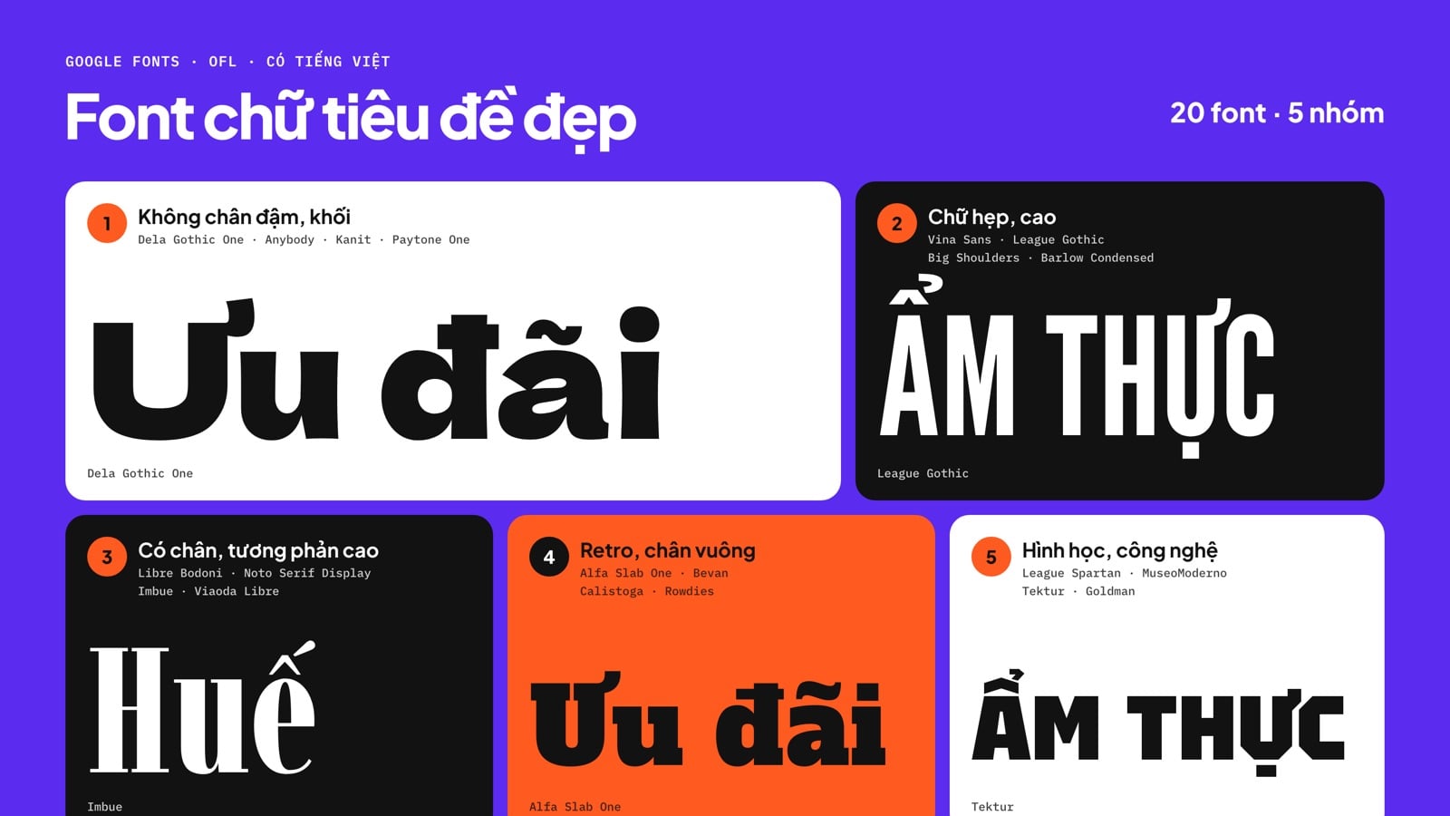 Font chữ tiêu đề đẹp: 20 font tiếng Việt cho poster, banner, thumbnail