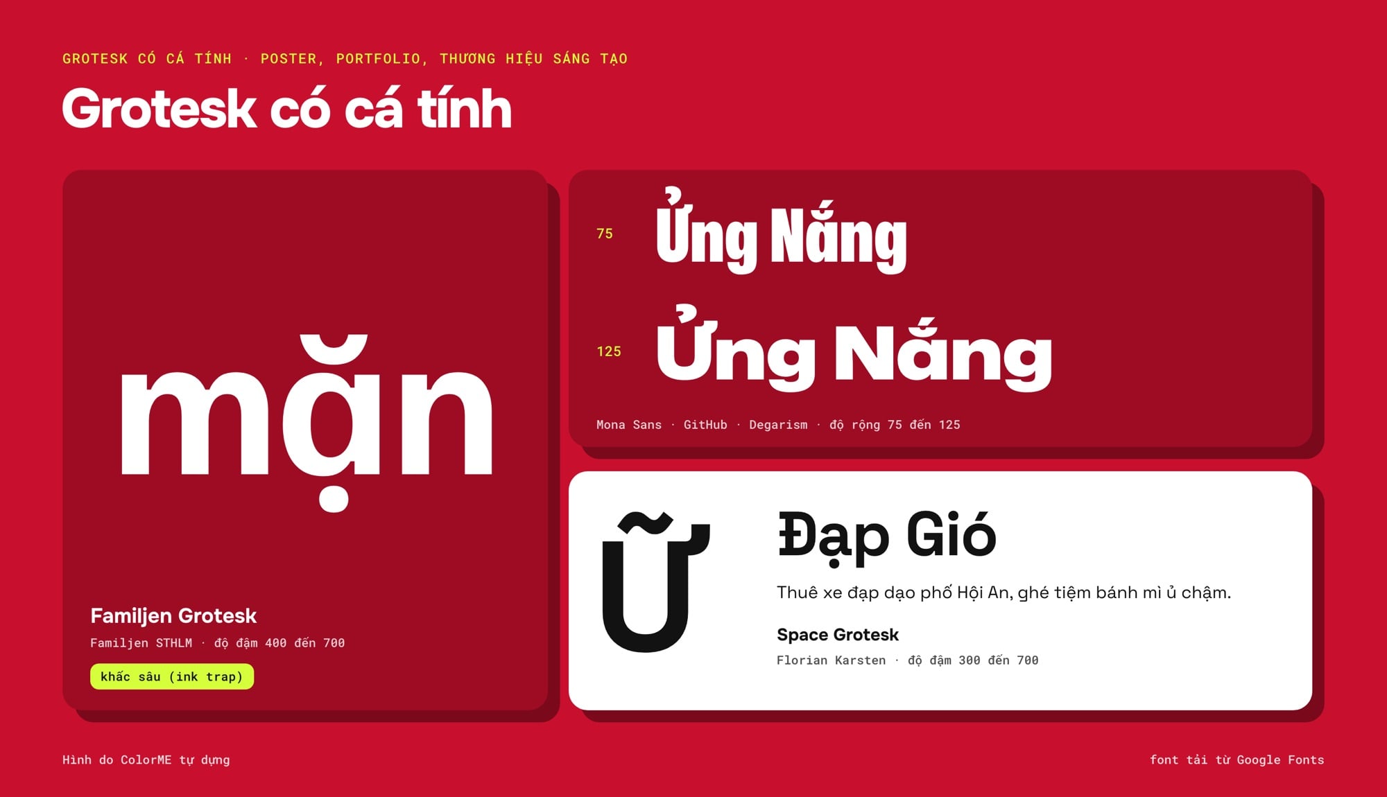 Font grotesk có tiếng Việt: Familjen Grotesk, Mona Sans, Space Grotesk