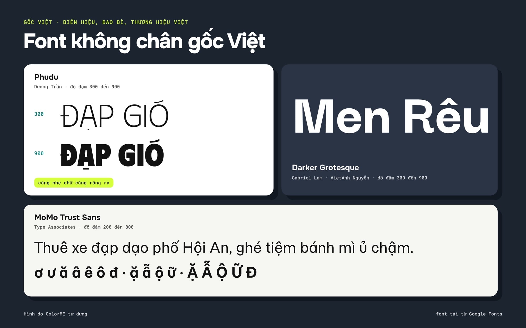 Font không chân gốc Việt: Phudu, Darker Grotesque, MoMo Trust Sans